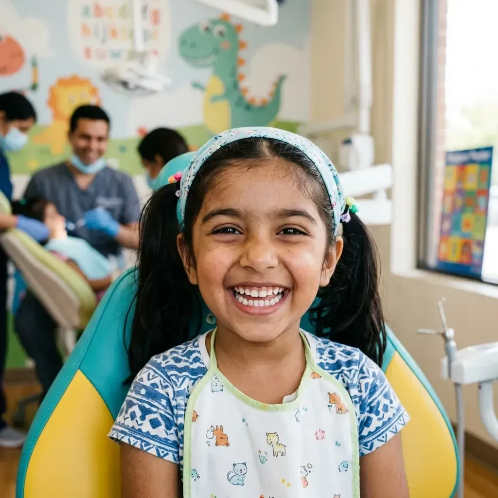 Cheerful Indian child showing clean healthy teeth in Viman Nagar Pune